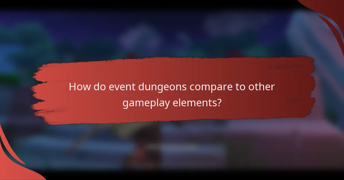 How do event dungeons compare to other gameplay elements?