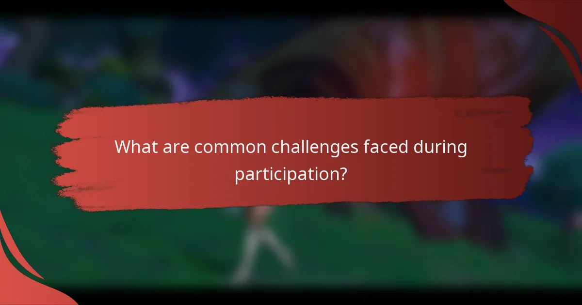 What are common challenges faced during participation?