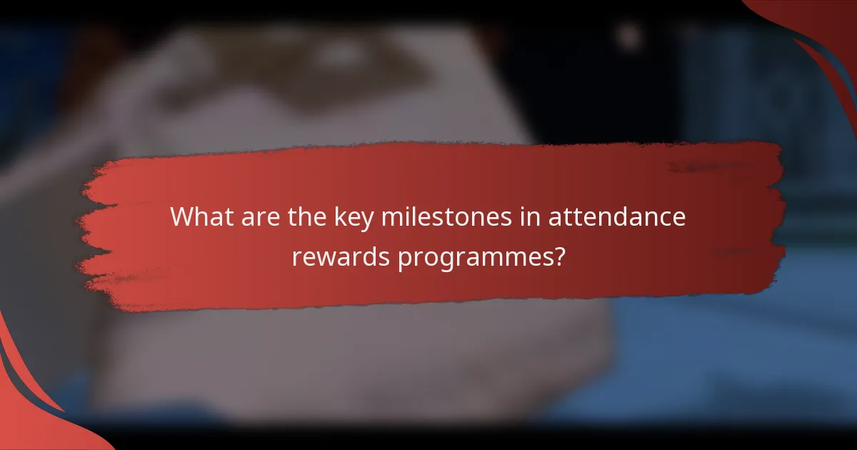 What are the key milestones in attendance rewards programmes?