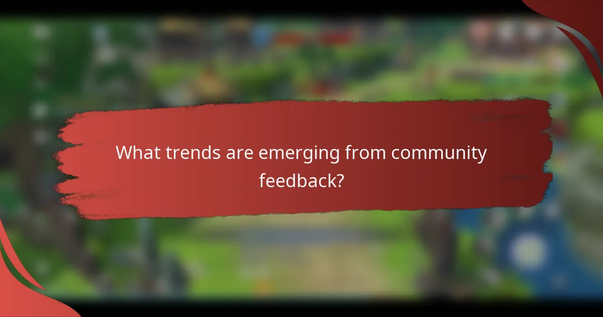 What trends are emerging from community feedback?